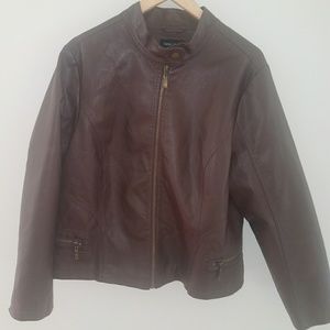 Plus size vegan leather jacket